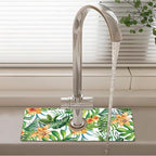 Patterned Sink Faucet Mat Kitchen Splash Guard Super Absorbent Drying Mat - Image 2
