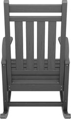 SERWALL Outdoor Rocking Chair Set of 2, HDPE Rocking Chairs for Adult, All Weather Porch Rockers for Lawn Garden, Grey - Image 7