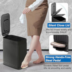Small Bathroom Trash Can with Air Freshener Soft Close Lid, 6 Liter/ 1.6 Gallon - Image 3