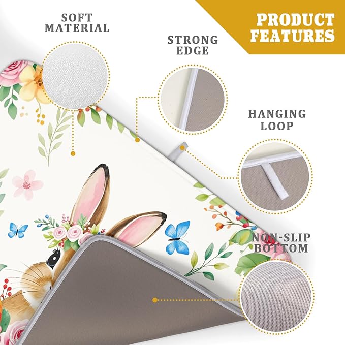 Easter Egg Bunny Dish Drying Mat 18 x 24 Inch - Image 4