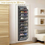 KEEPJOY 10 Tiers Mesh Over Door Shoe Organizer Storage, Hanging Shoe Holder - Image 4
