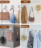 Self Adhesive Towel Hooks, Waterproof Rustproof Stainless Steel Sticky Wall - Image 4