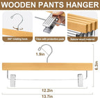 BAGAIL 20 Pack Wooden Pants Hangers - Image 2