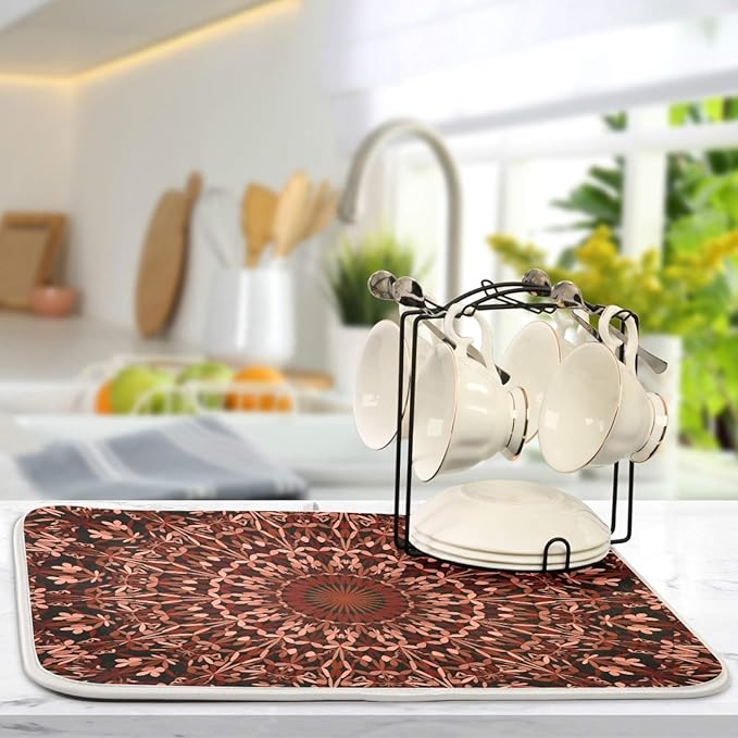 Super Absorbent Dish Drying Mat, Microfiber Fast-Drying Dish Mat, Kitchen Dish - Image 5