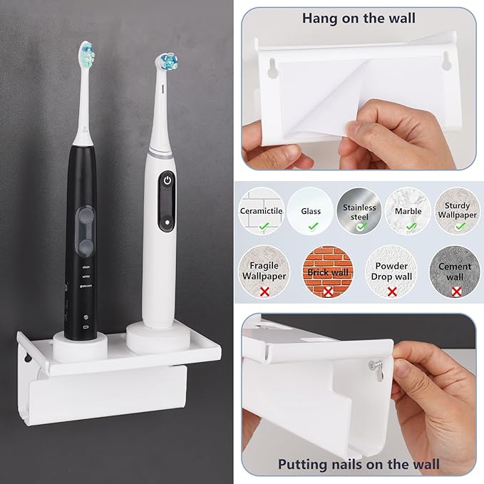 Acrylic Electric Toothbrush Holder Wall Mounted, Electric Toothbrush Cord - Image 3