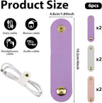 6pcs Leather Cable Organizer - Image 2