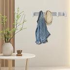 Silver Coat Hooks, Bags & Towels, Heavy-Duty Metal Rail - Image 7