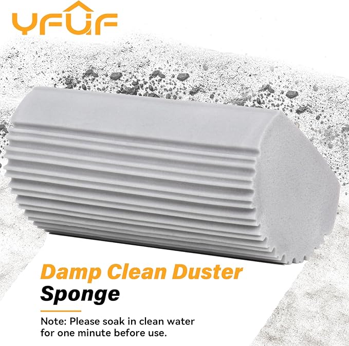 2-Pack Damp Duster Sponge for clean, Magic Sponge Eraser Baseboard Cleaner Tool - Image 2