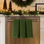 Serafina Home Avocado Forest Green Kitchen Hand Dish Towels: Oversized 28" x 18" - Image 2