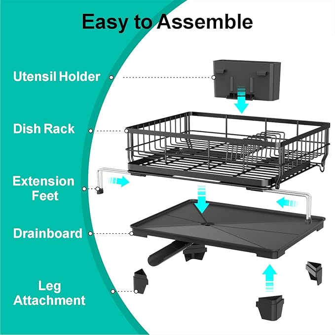 Swedecor Extendable Dish Drying Rack - Image 8