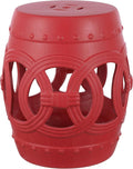 JONATHAN Y TBL1022C Lucky Coins 16" Chinese Ceramic Drum Indoor/Outdoor Garden Stool Bohemian, Coastal, Cottage, French Country, Traditional, for Living Room, Garden Room, Patio, Matte Red by JONATHANY