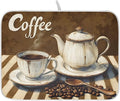 Coffee Themed Dish Drying Mat for Kitchen Counter Absorbent Microfiber Small by ALAZA