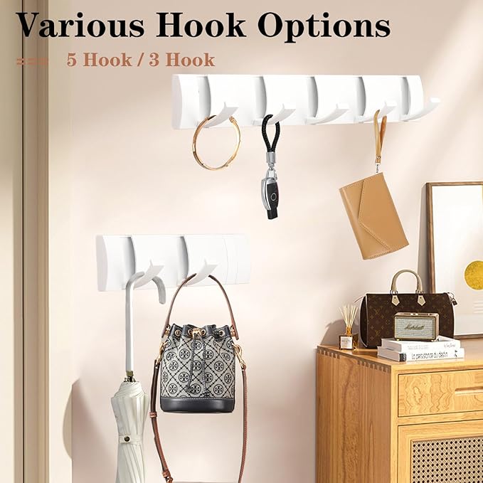 Folding Coat Hooks, Wall Mounted Coat Rack - Image 2