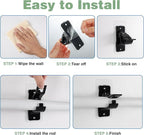 Antimbee 12-Pack Self Adhesive Rod Brackets, No Drill Needed Curtain Rod Holders - Image 8