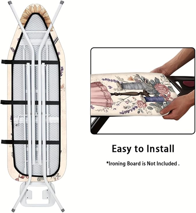 Nuxovilar Sunflower & Sewing Mannequin Pattern Ironing Board Cover, 15×54 inch - Image 5