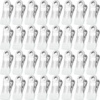 Clothes Pins for Hanging Clothes, 32 Pack White Stainless Steel Clothespins for by Sylroal
