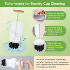3 PCS Bottle Clean Brush Set, Long Wooden Handle Bottle Cleaner Brush - Image 2