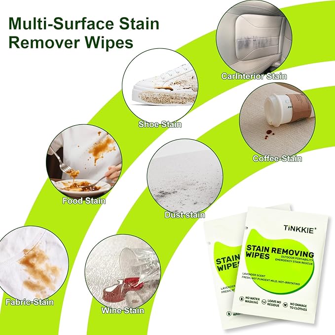 50 Pack Stain Remover Wipes for Clothes & Fabric – Instant Clothing Stain - Image 3