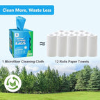 GLIMGLINT Shop Towel, 100 Pack Blue Microfiber Cleaning Cloth, Ultra Absorbent - Image 7