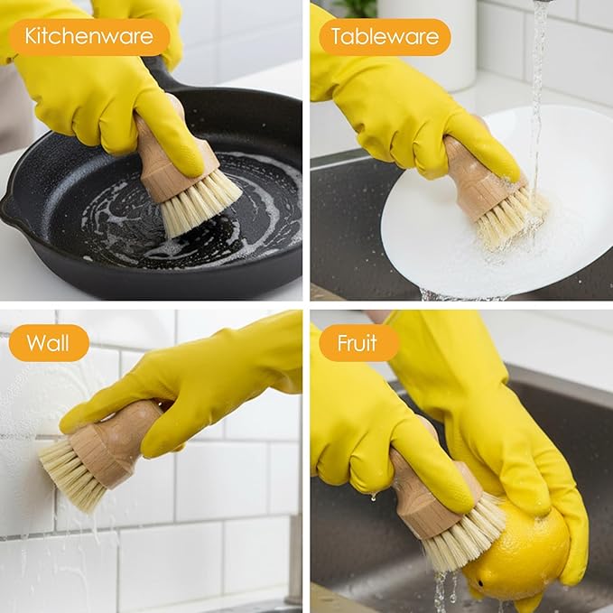 20 Pack Bamboo Dish Brush Set, Natural Dish Scrub Brush - Image 5