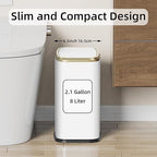 8L/2.1 Gallon Small Bathroom Trash Can - Image 2