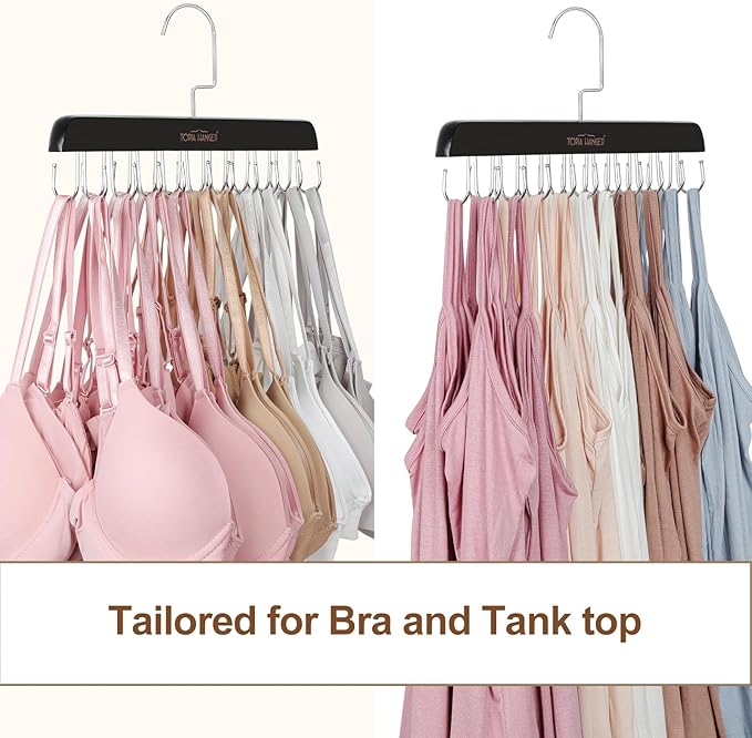 TOPIA HANGER Bra Hanger for Closet, Tank Top Hangers 20 Hooks Capacity Foldable - Image 4