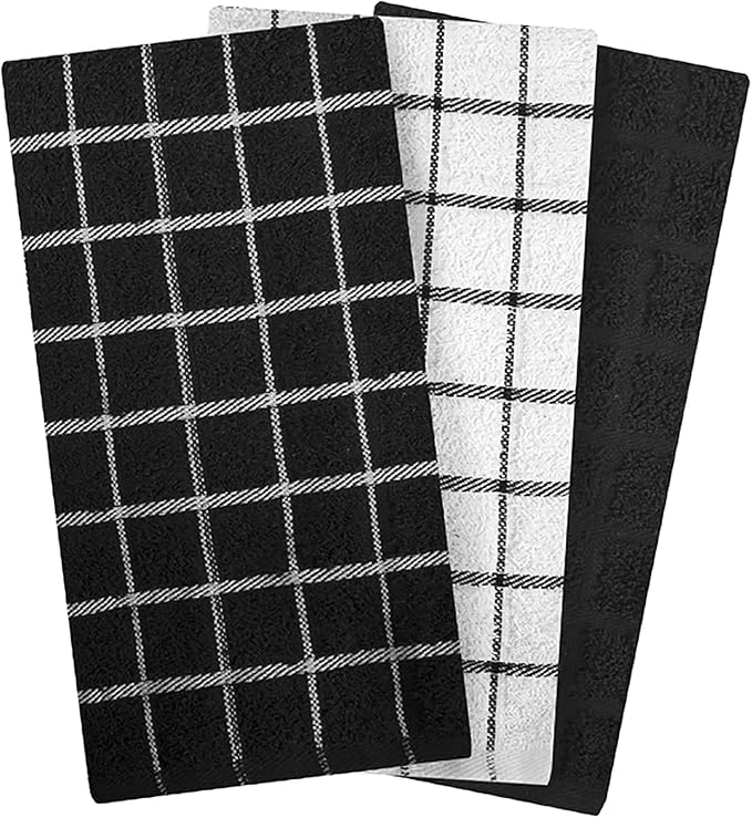 Ritz Premium 100% Cotton Terry Check Kitchen Dish Towels - Image 2