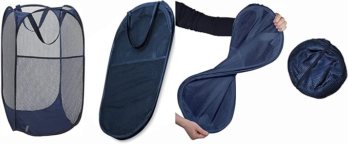 2 Pack Mesh Laundry Hampers, Pop Up Laundry Baskets, Collapsible Clothes - Image 7