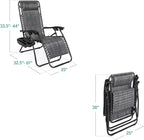 Best Choice Products Set of 2 Adjustable Steel Mesh Zero Gravity Lounge Chair Recliners w/Pillows and Cup Holder Trays - Gray - Image 2