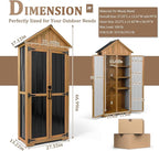 PetsCosset Outdoor Storage Cabinet Waterproof, Outdoor Storage Shed with Shelves, Wood & Metal Patio Backyard Garden Storage Cabinet Tool Organizer for Outside - Image 2