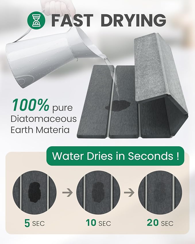 Stone Dish Drying Mats for Kitchen Counter, Fits Any Countertop - Image 2