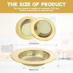 RQYEKDO Kitchen Sink Drain Strainer，2 Pack Stainless Steel and Gold Mesh Sink - Image 5