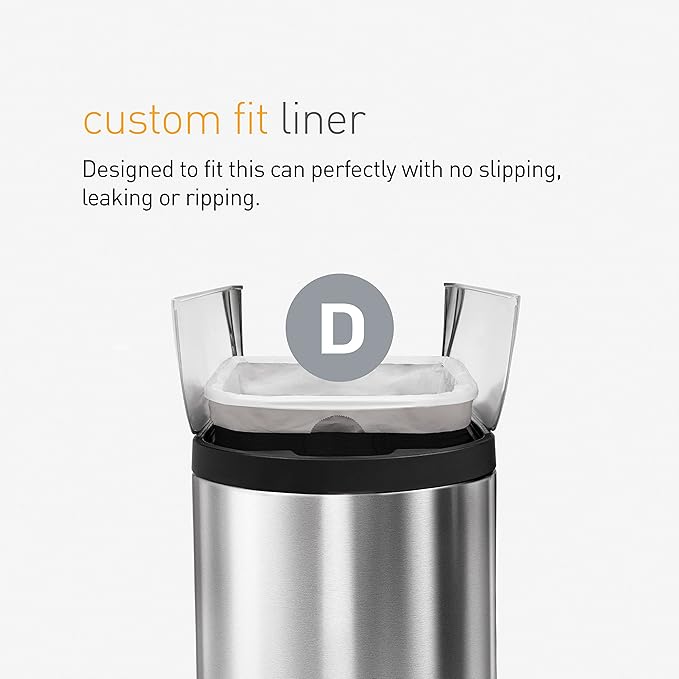 simplehuman Code D 60 Count, Genuine Custom Fit Liners, Drawstring Trash Bags - Image 4