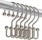 Titanker Shower Curtain Hooks Matte Nickel, Minimalist Simple Double Glide by Titanker