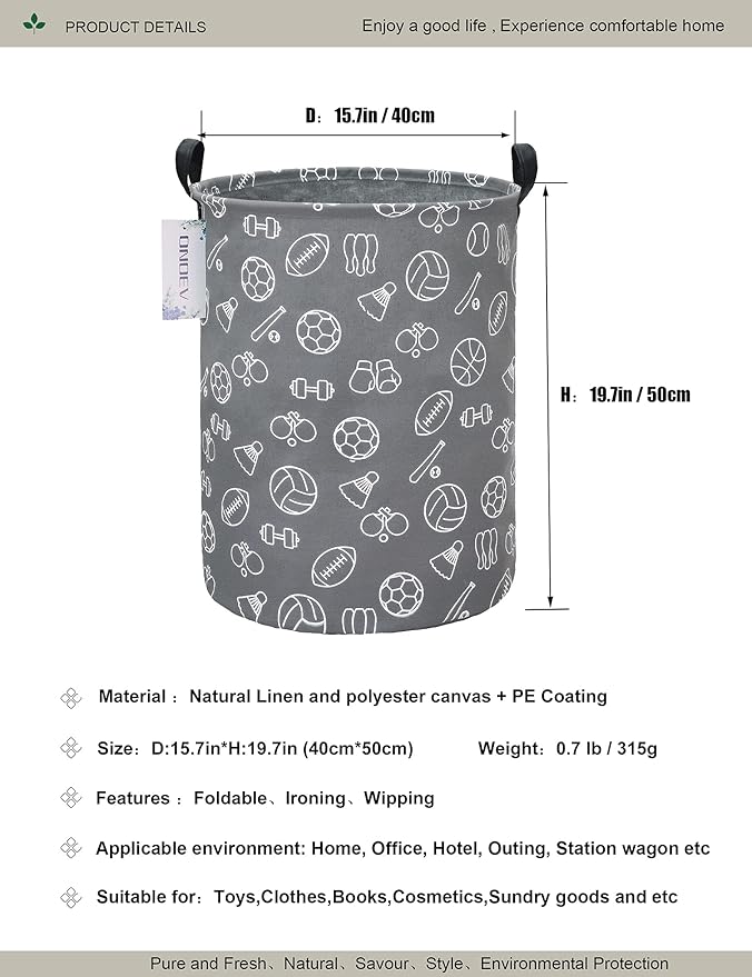 Round Waterproof Laundry Basket、Foldable Storage Basket、Laundry Hampers - Image 2