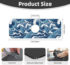 Japanese Wave Kanagawa Blue And White Waves Japan Kitchen Sink Splash Guard - Image 2