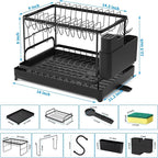Dish Drying Rack, 2 Tier Large Dish Drying Rack - Image 6