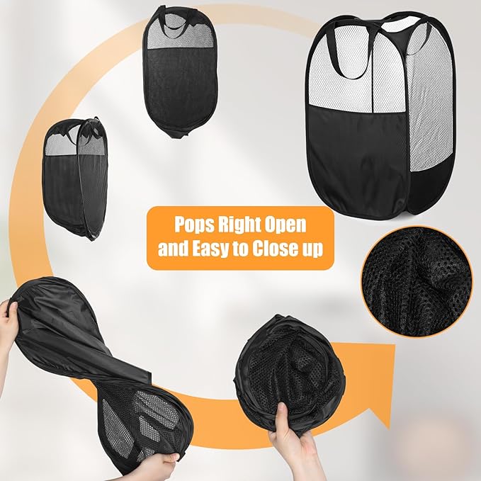 9Pcs Mesh Hamper Pop up Hampers - Image 3