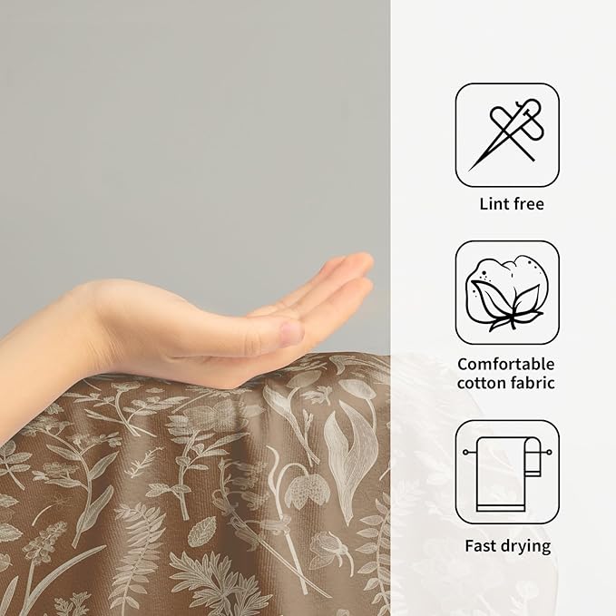 Brown Spring Floral Hand Towels - Image 4