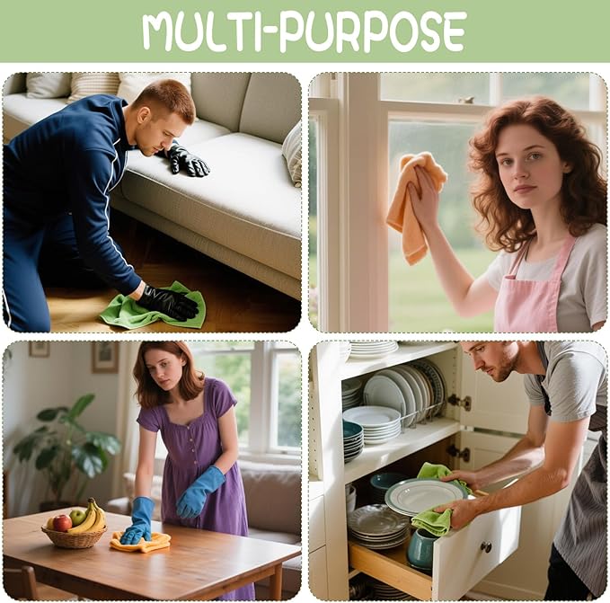 4 Pack Extra Large Microfiber Cleaning Cloths 20"x30", Lint-Free Reusable Towels - Image 7