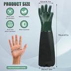 27" Full Arm Pond Gloves, Long Heavy Duty Gloves - Image 2