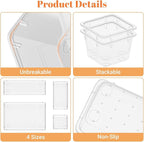 15 PCS Clear Plastic Drawer Organizer Set, 4-Size Acrylic Drawer Storage Trays - Image 4