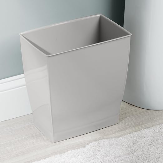 iDesign Small Plastic Bathroom Trash Can, Slim Rectangle Garbage Bin - Image 7