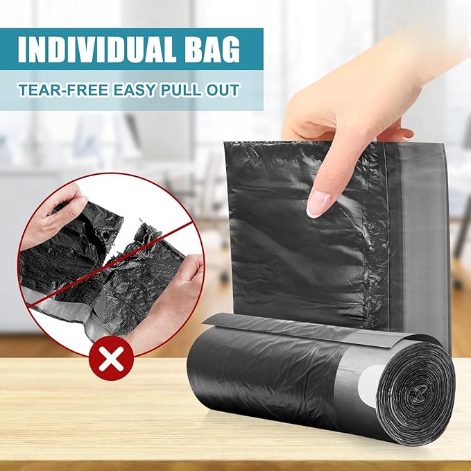 Small Trash Bags Drawstring 120 Count, JUKFITA Extra Strong 4 Gallon Garbage - Image 4