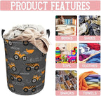 Cute Excavator Engineering Vehicle Laundry Hamper Bag - Image 8