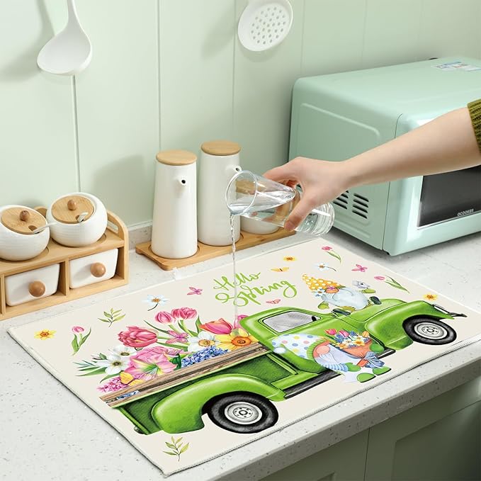 4 Pcs Seasonal Dish Drying Mats - Image 6
