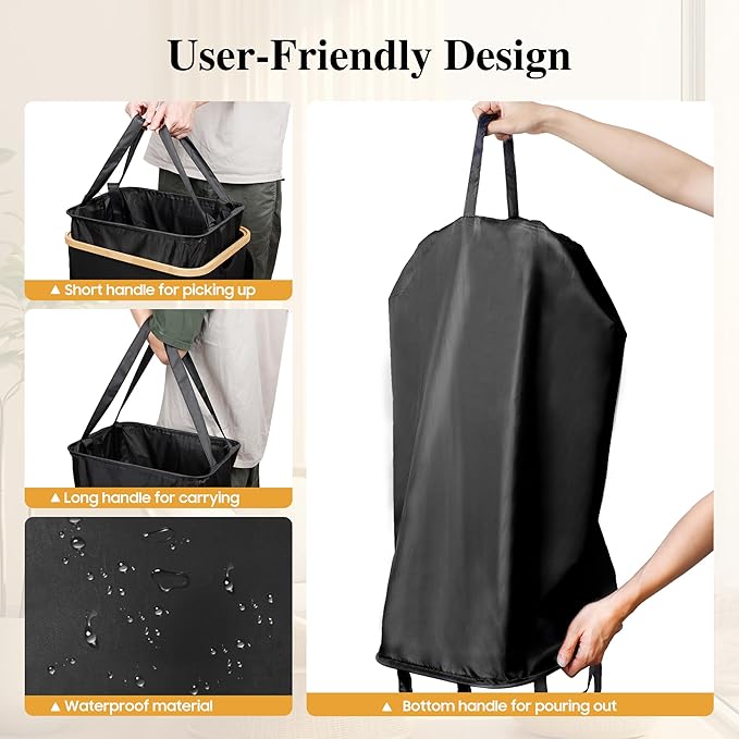 Large Laundry Hamper, 75L Waterproof Laundry Basket - Image 4