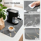 Coffee Bar Mat 20x12 Inch, Absorbent Hide Stain Rubber Backed Dish Drying Mat - Image 4