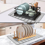 Large Stone Dish Drying Mats for Kitchen Counter, Quick Dry Collapsible Dish Mat - Image 7