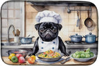 Caroline's Treasures DAC6310DDM Pug The Chef Dish Drying Mat Absorbent Dish by CarolinesTreasures